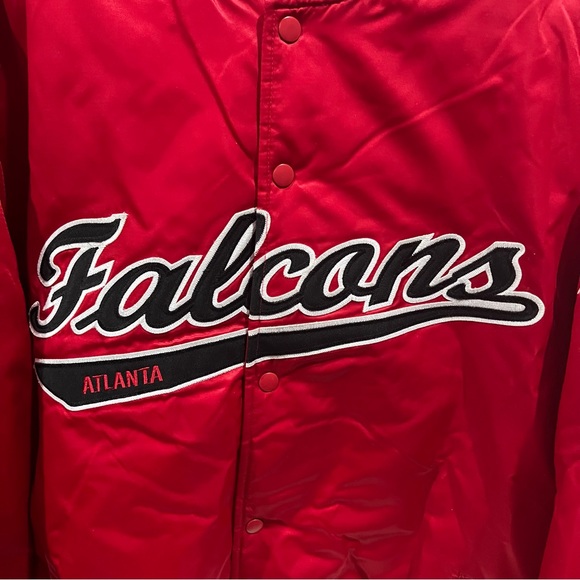 Atlanta Falcons Reebok Red Satin Men’s Bomber Jacket Size 2XL - Picture 3 of 8